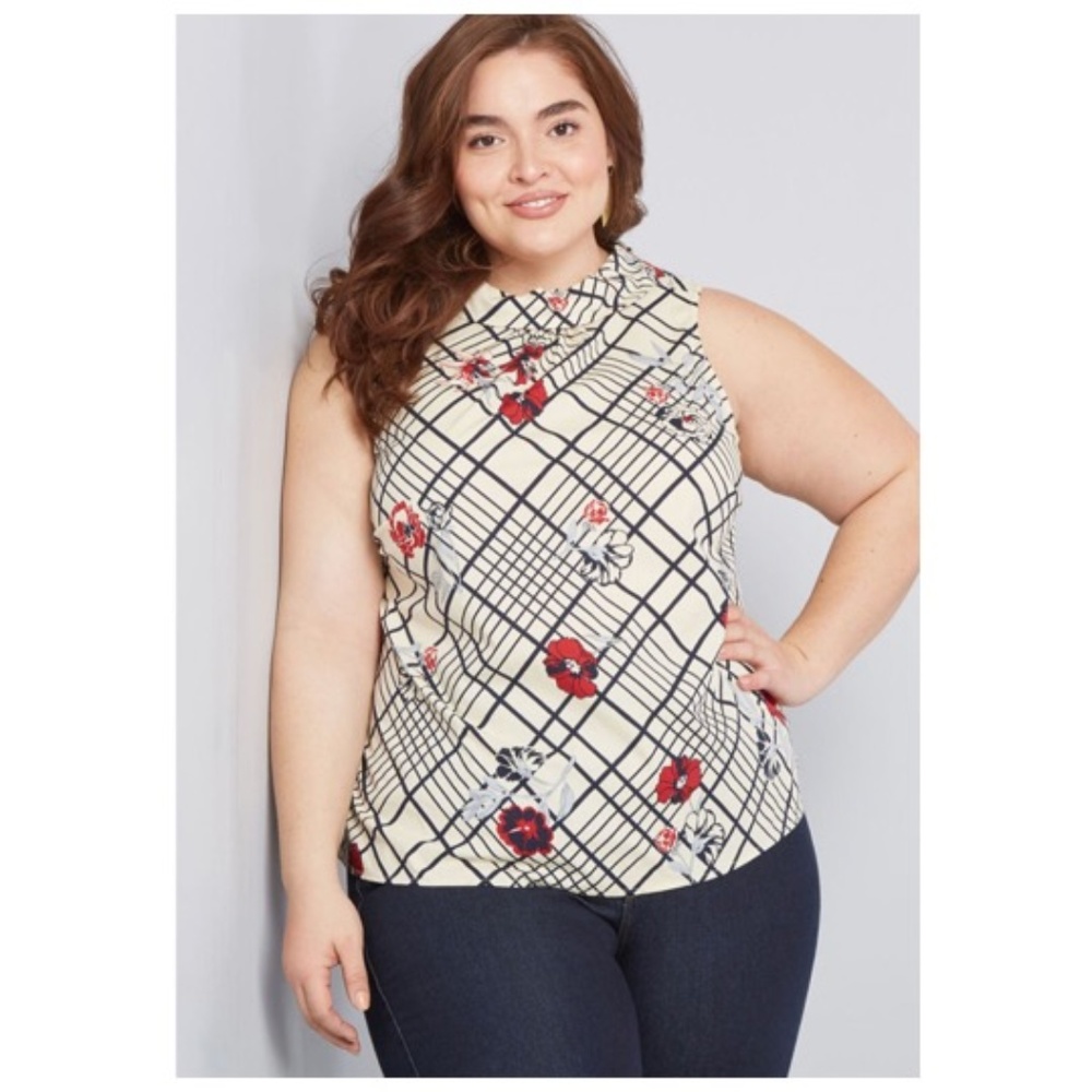 Modcloth Asian-Style Sleeveless Top (NWOT)